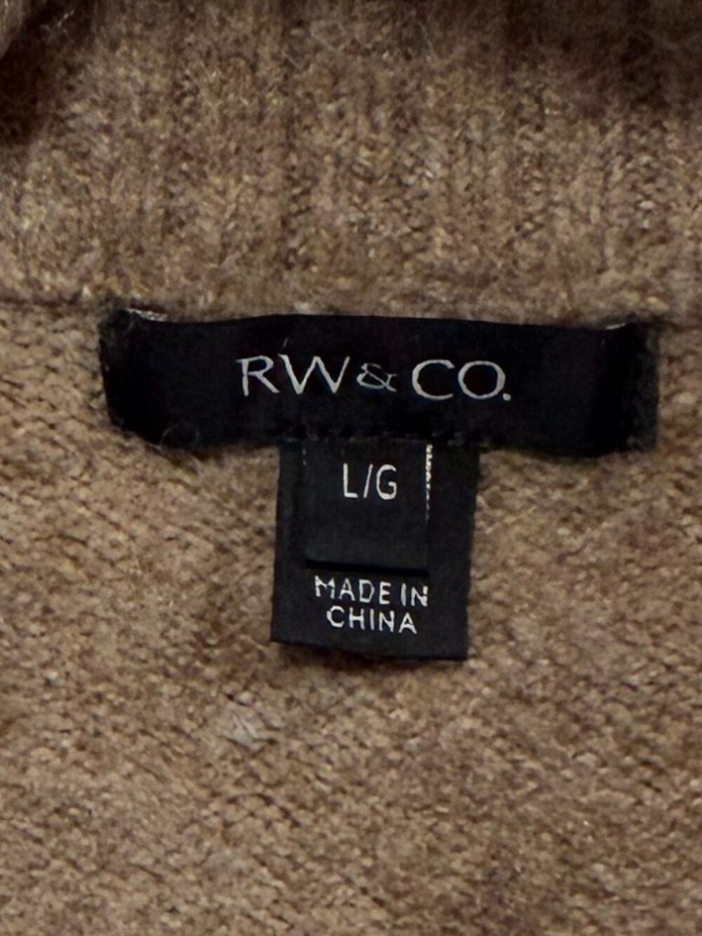 RW&CO Taupe Turtleneck Sweater with Braided Heart Motif - Picture 3 of 9